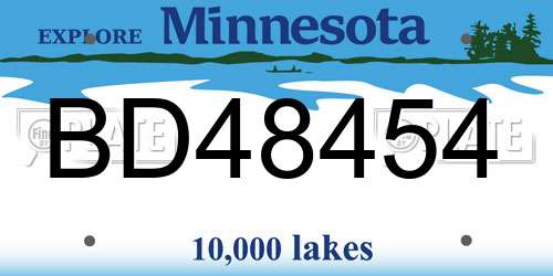 BD48454 Minnesota License Plate