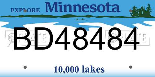 BD48484 Minnesota License Plate