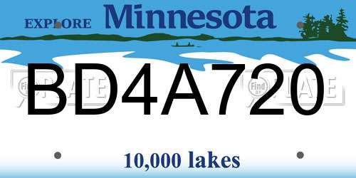 BD4A720 Minnesota License Plate
