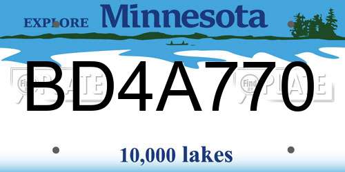 BD4A770 Minnesota License Plate