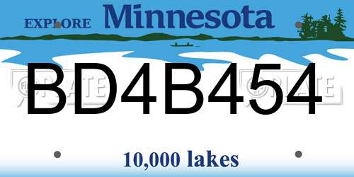 BD4B454 Minnesota License Plate