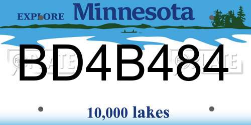 BD4B484 Minnesota License Plate