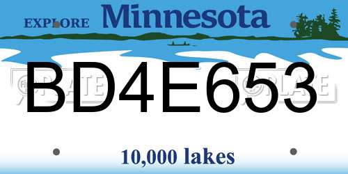 BD4E653 Minnesota License Plate
