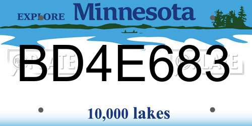 BD4E683 Minnesota License Plate