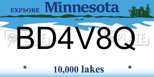 BD4V8Q Minnesota License Plate