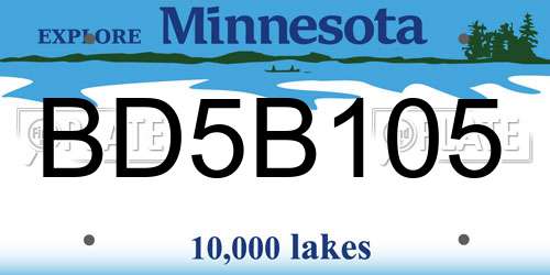 BD5B105 Minnesota License Plate