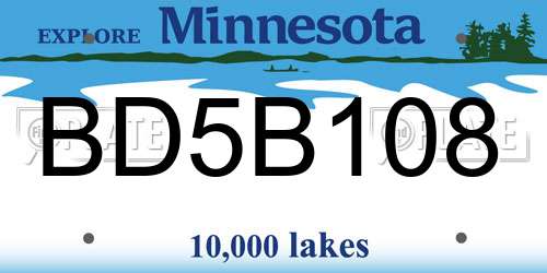BD5B108 Minnesota License Plate