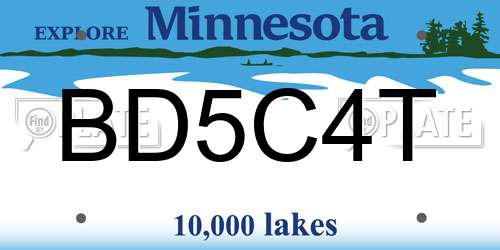 BD5C4T Minnesota License Plate