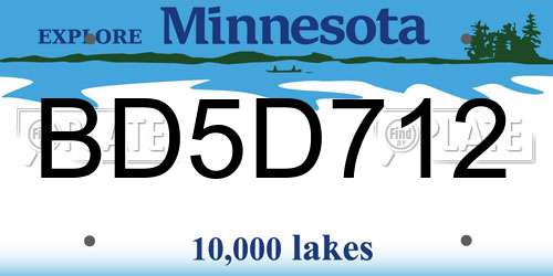 BD5D712 Minnesota License Plate