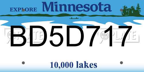 BD5D717 Minnesota License Plate