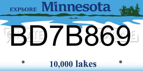 BD7B869 Minnesota License Plate