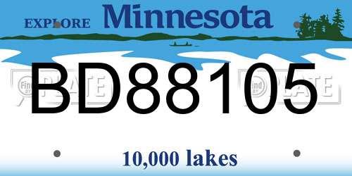 BD88105 Minnesota License Plate