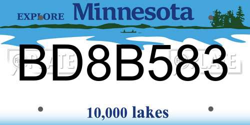 BD8B583 Minnesota License Plate