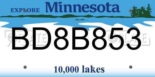 BD8B853 Minnesota License Plate
