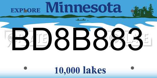 BD8B883 Minnesota License Plate