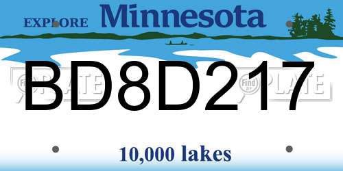 BD8D217 Minnesota License Plate