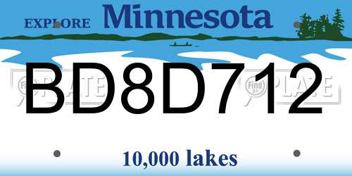 BD8D712 Minnesota License Plate