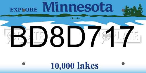 BD8D717 Minnesota License Plate