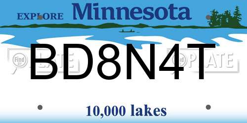 BD8N4T Minnesota License Plate