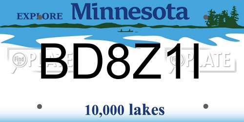 BD8Z1I Minnesota License Plate