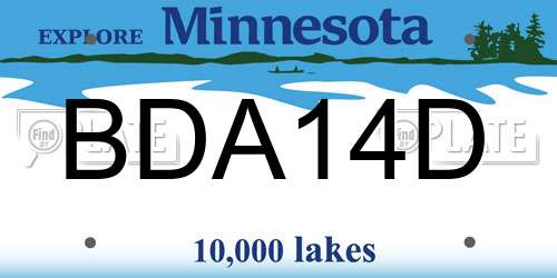 BDA14D Minnesota License Plate
