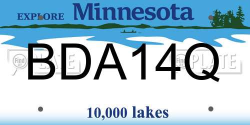 BDA14Q Minnesota License Plate