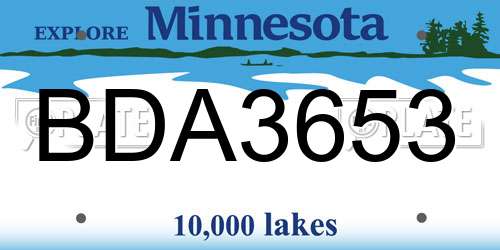 BDA3653 Minnesota License Plate