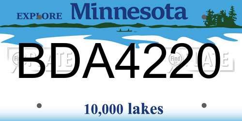 BDA4220 Minnesota License Plate