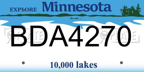 BDA4270 Minnesota License Plate
