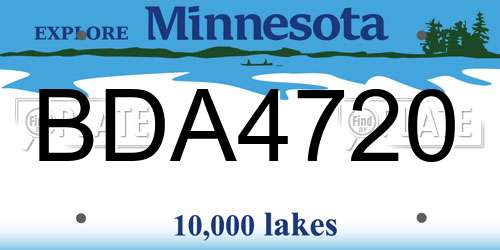 BDA4720 Minnesota License Plate