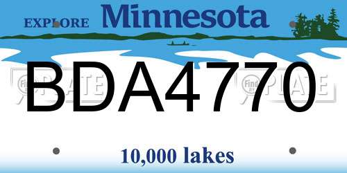 BDA4770 Minnesota License Plate