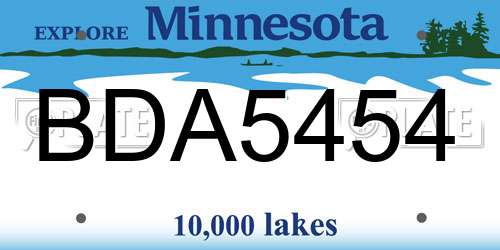 BDA5454 Minnesota License Plate