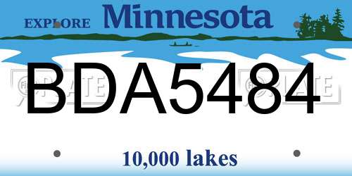 BDA5484 Minnesota License Plate