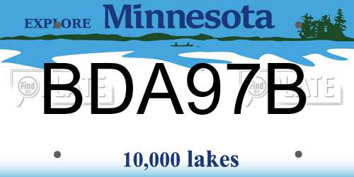 BDA97B Minnesota License Plate