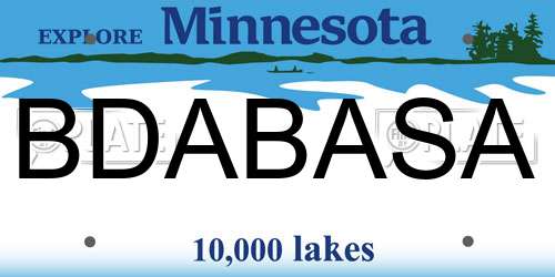 BDABASA Minnesota License Plate