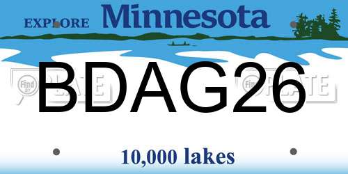 BDAG26 Minnesota License Plate