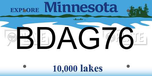 BDAG76 Minnesota License Plate