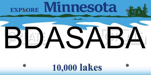 BDASABA Minnesota License Plate