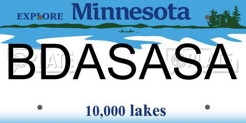 BDASASA Minnesota License Plate