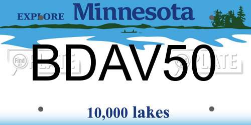 BDAV50 Minnesota License Plate
