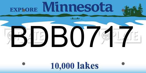 BDB0717 Minnesota License Plate