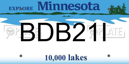BDB21I Minnesota License Plate