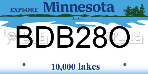 BDB28O Minnesota License Plate