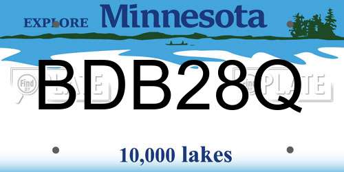 BDB28Q Minnesota License Plate