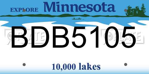 BDB5105 Minnesota License Plate