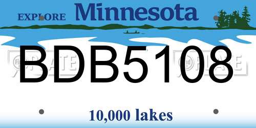 BDB5108 Minnesota License Plate