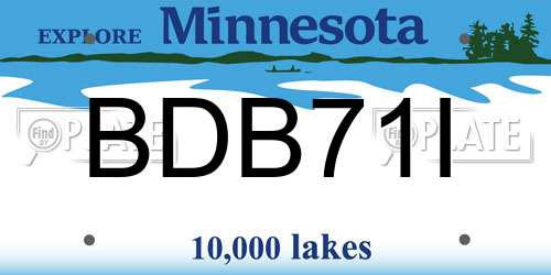 BDB71I Minnesota License Plate