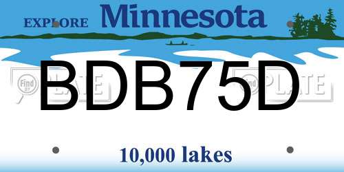 BDB75D Minnesota License Plate
