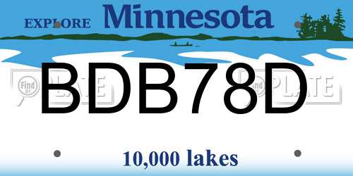 BDB78D Minnesota License Plate