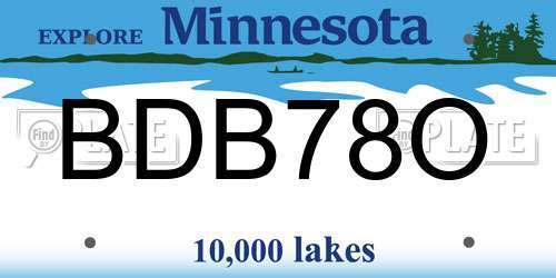 BDB78O Minnesota License Plate